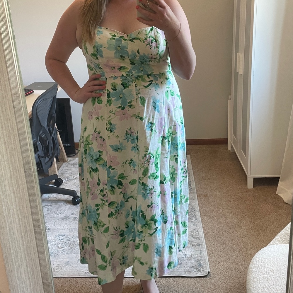 Old Navy Floral Dress with Pink and Green